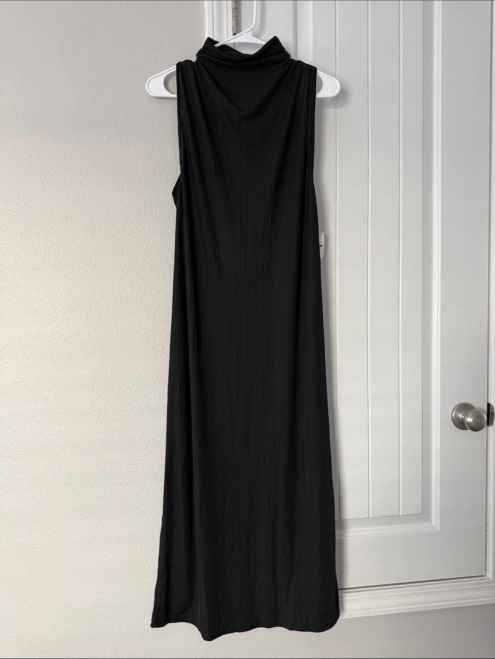 NWT Free People Beach Sleeveless Black Maxi Dress with Mock Neck Size S